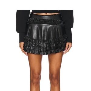 NWOT Revolve LOVESHACKFANCY Women's Audria Vegan Leather Skirt Sz 00